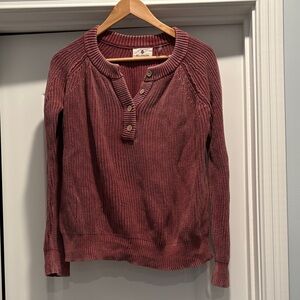 Maroon Button-Up Sweater